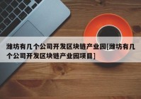 潍坊有几个公司开发区块链产业园[潍坊有几个公司开发区块链产业园项目]