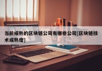 当前成熟的区块链公司有哪些公司[区块链技术成熟度]