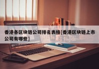 香港各区块链公司排名表格[香港区块链上市公司有哪些]